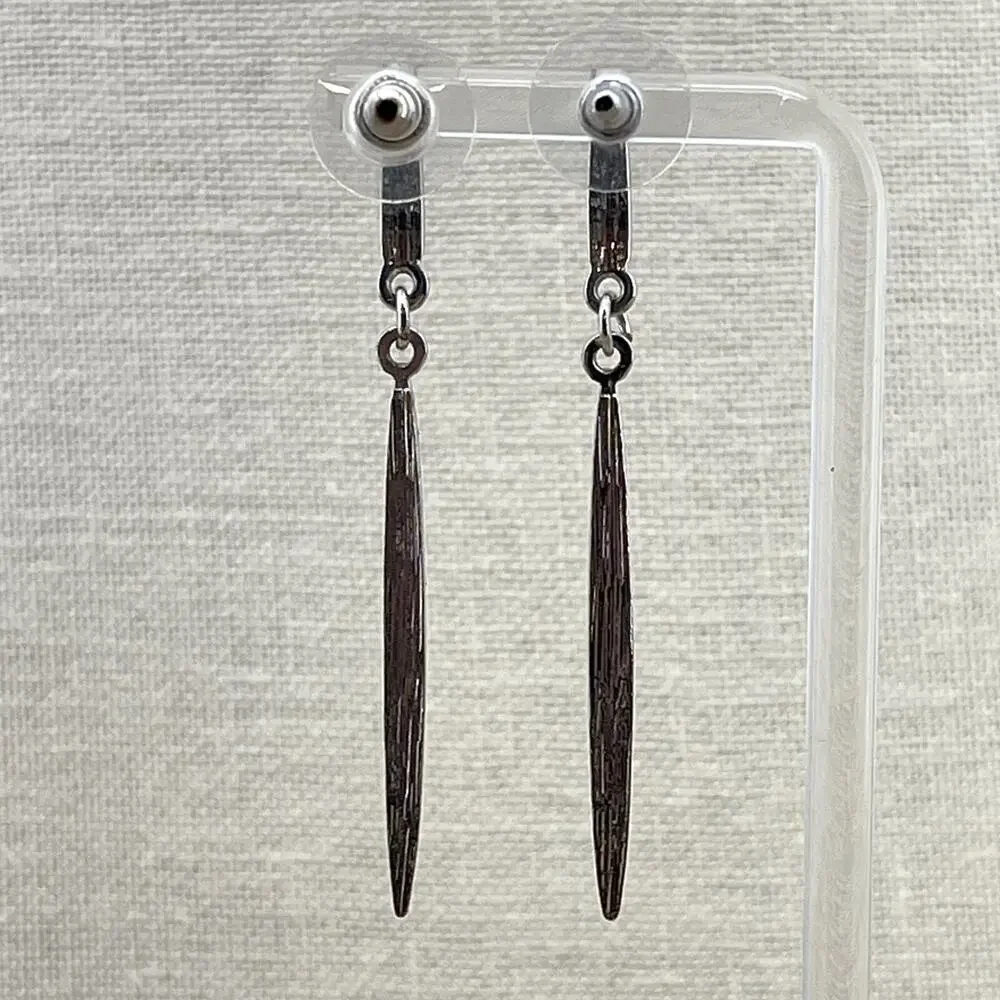 Women’s Silver Rhinestone Crystal Stud Earrings – Long Dangle Drop Polish Finish
